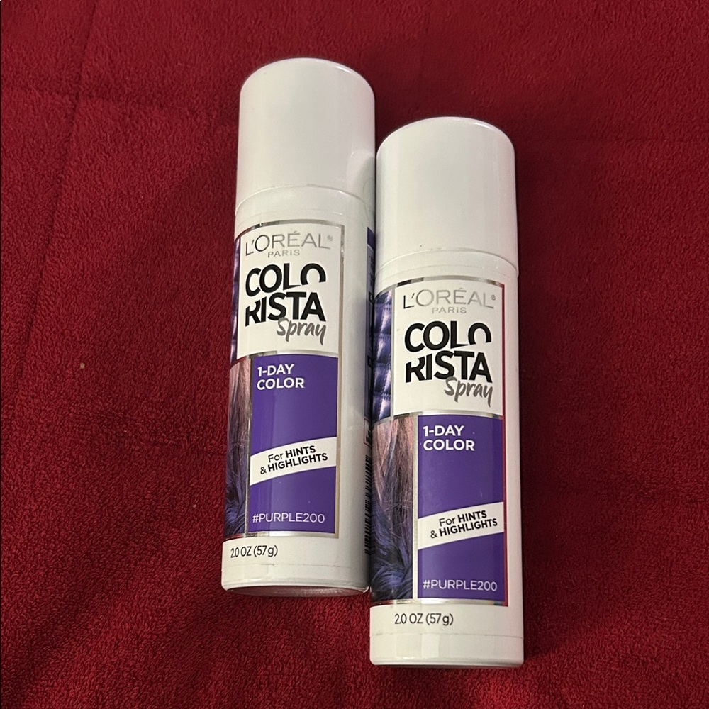 L'Oreal 2 pc 20 0z each Colorists 1-Day Color Spray in Purple